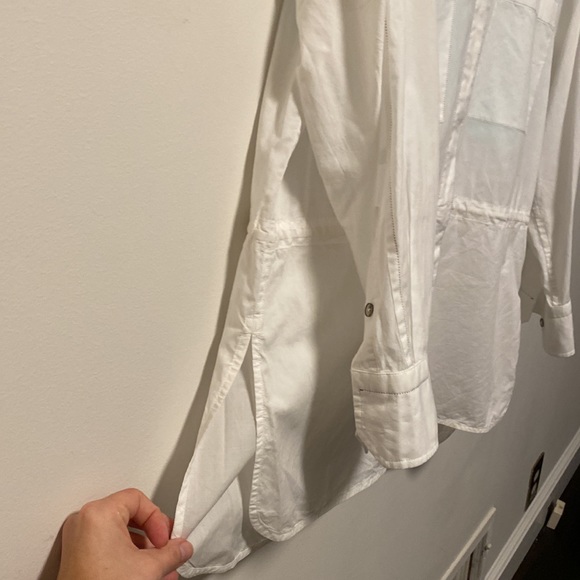 HELMUT LANG white button down with draw string - Picture 5 of 7